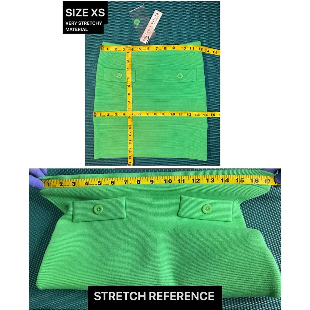 Alice + Olivia Kipp Knit Garden Green Mini Skirt